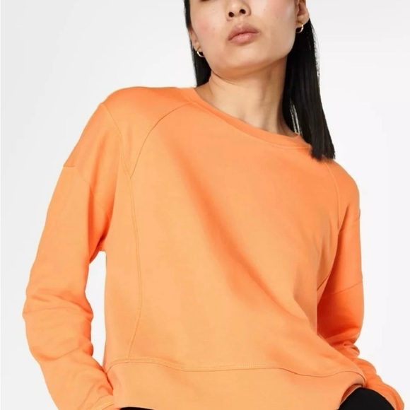 Sweaty Betty After Class Split Sweatshirt Orange Size Large Activewear SB5622 - Picture 2 of 10